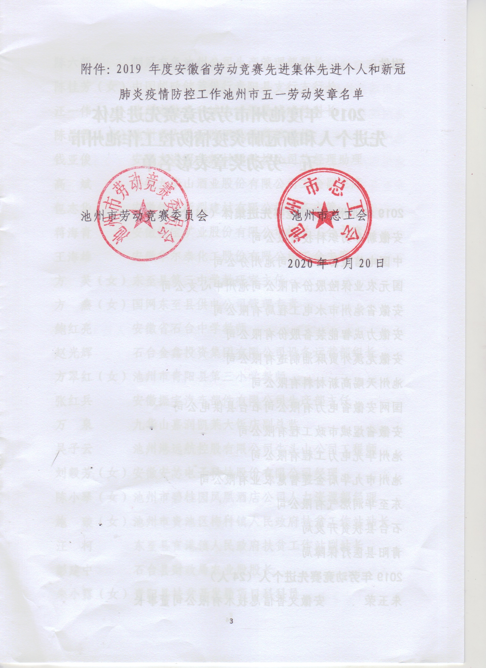 公司荣获2019年度池州市劳动竞赛先进集体(图3)